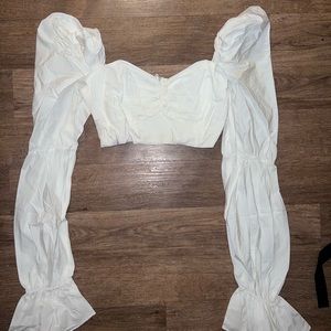 House of Cb White Cropped Top